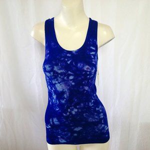 NUX Blue Tie Dye Racerback Tank Top Size Medium